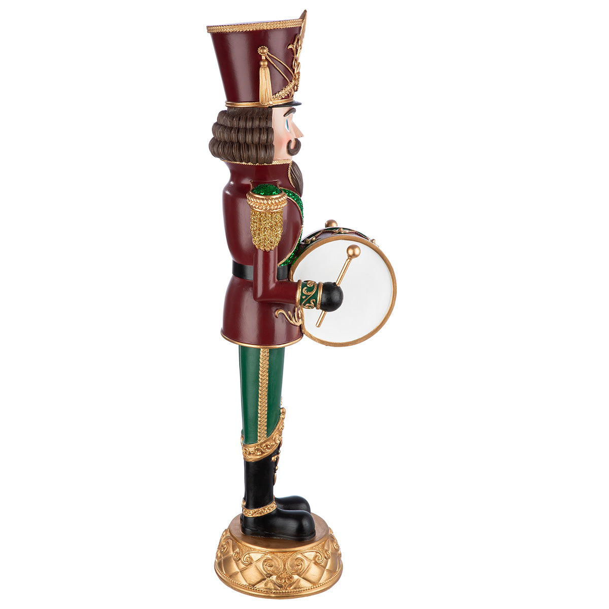 Nussknacker Figur Monarch Grün Rot Kunstharz 60 cm