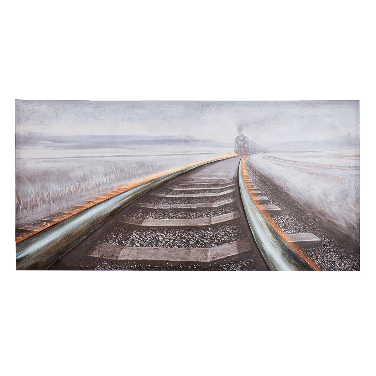 Leinwandbild Railroad Zug LED modern rechteckig 140x70 cm