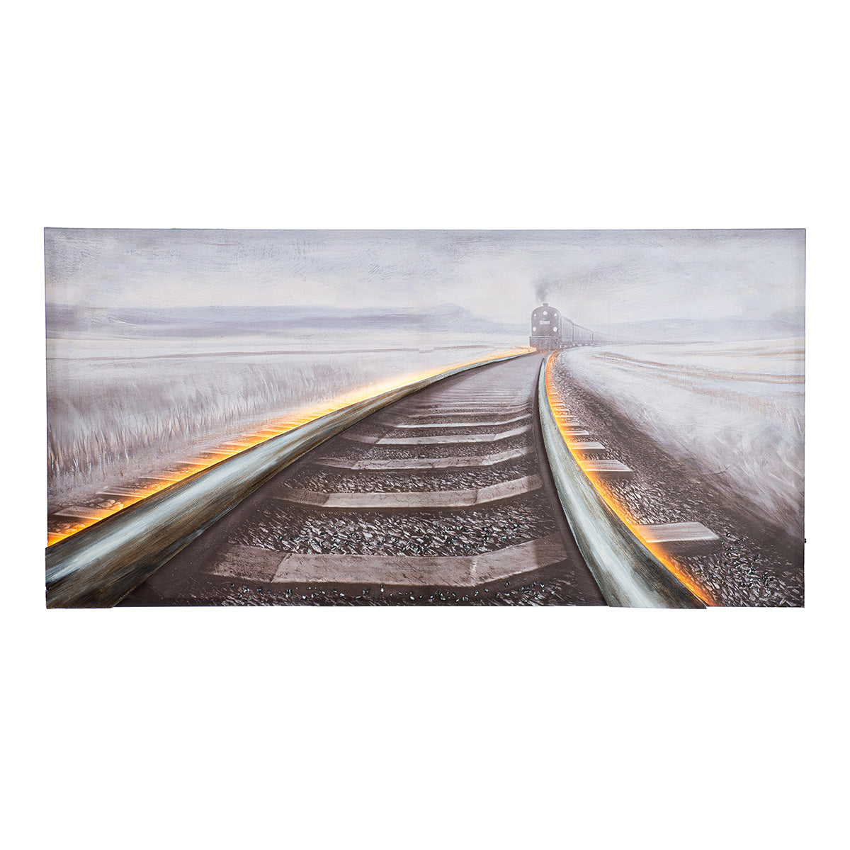 Leinwandbild Railroad Zug LED modern rechteckig 140x70 cm