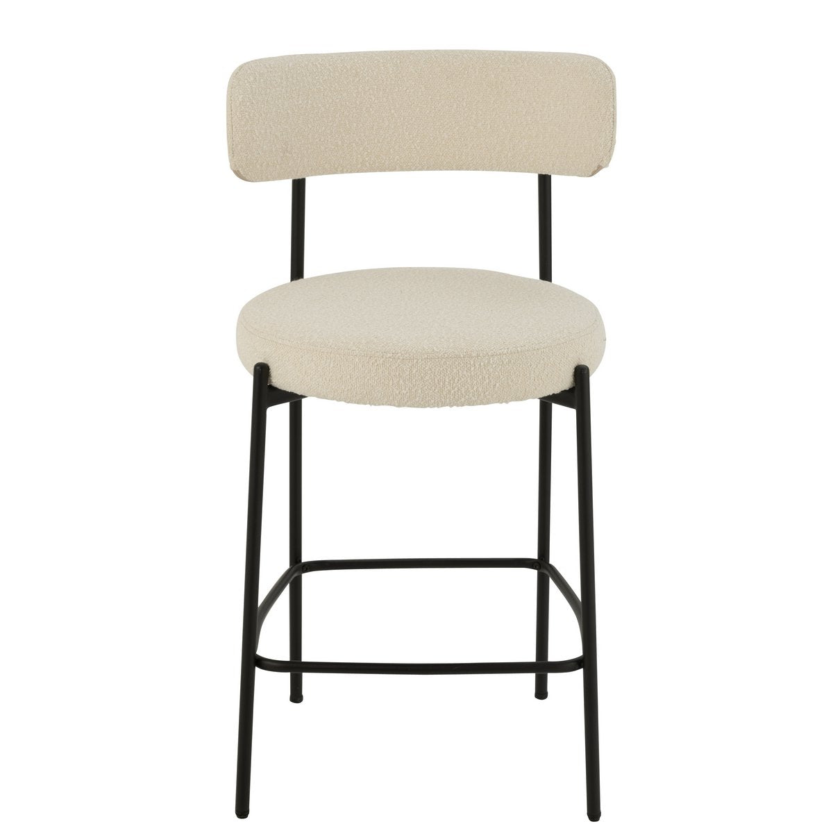 J-Line Bar Stool Boucle Plywood/Polyester White/Black