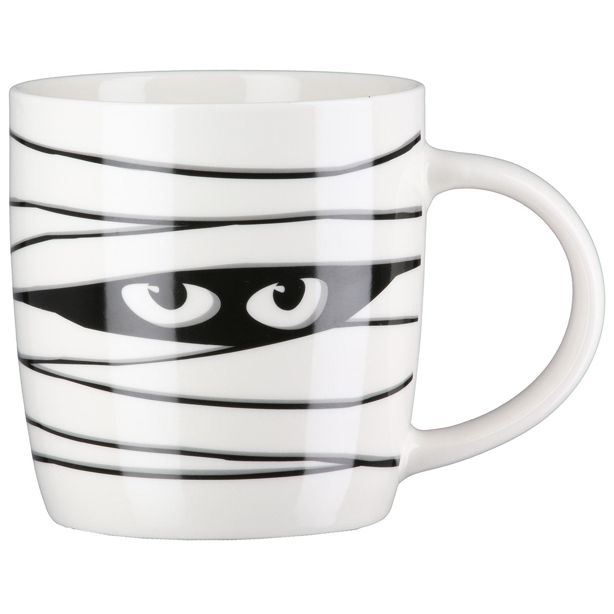 Halloween Tassen 6er Set Mumienblick aus Porzellan 380 ml