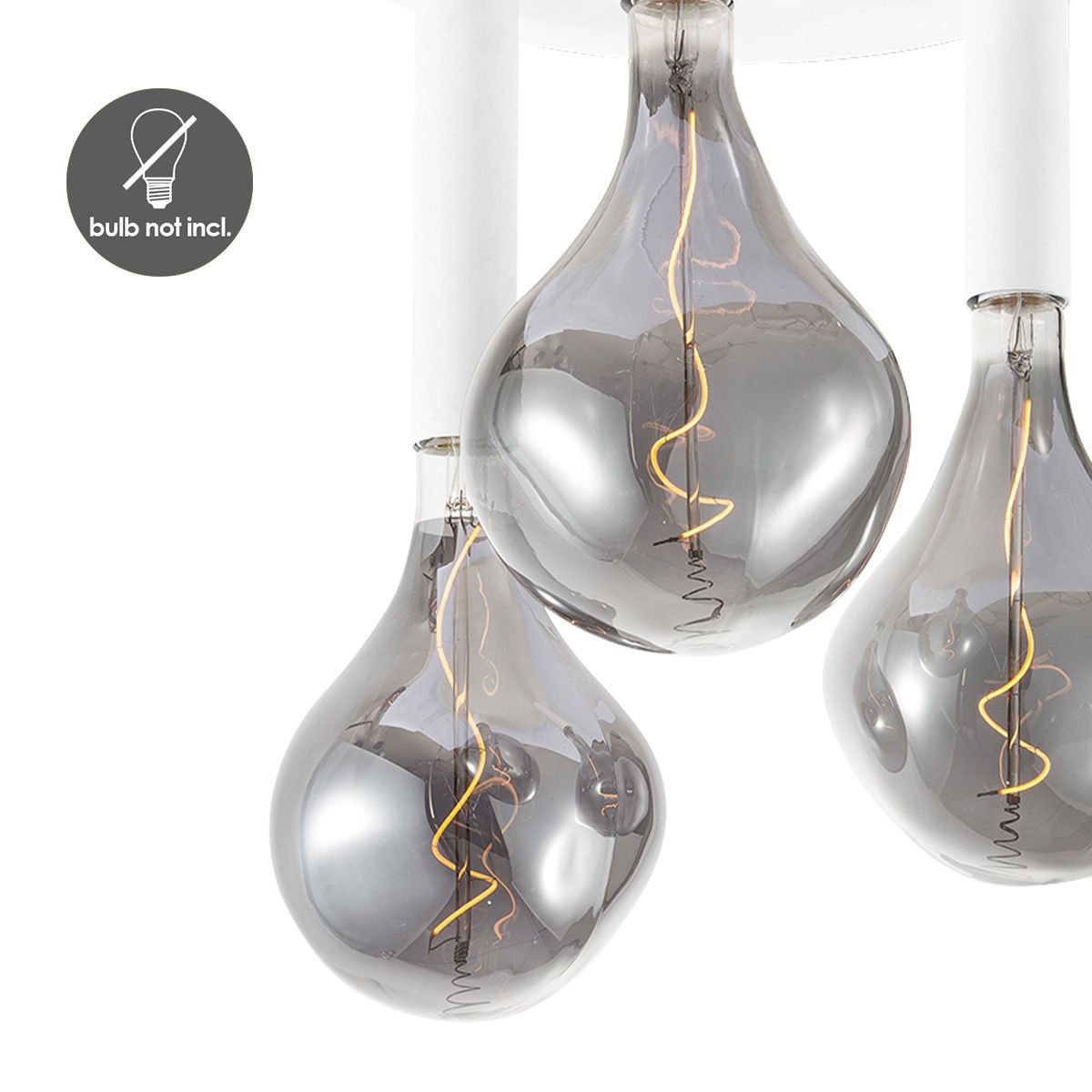 Modern LED ceiling light Marna L 3 lights - White - Round