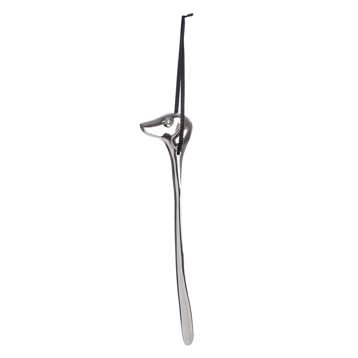 Schuhanzieher Schuhlöffel Frieda Dackel aus Aluminium silberfarben