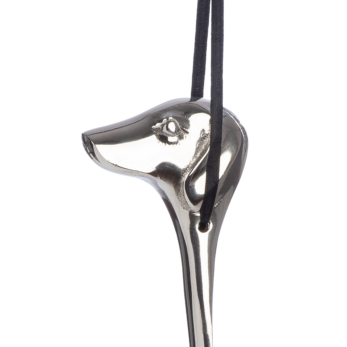 Schuhanzieher Schuhlöffel Frieda Dackel aus Aluminium silberfarben