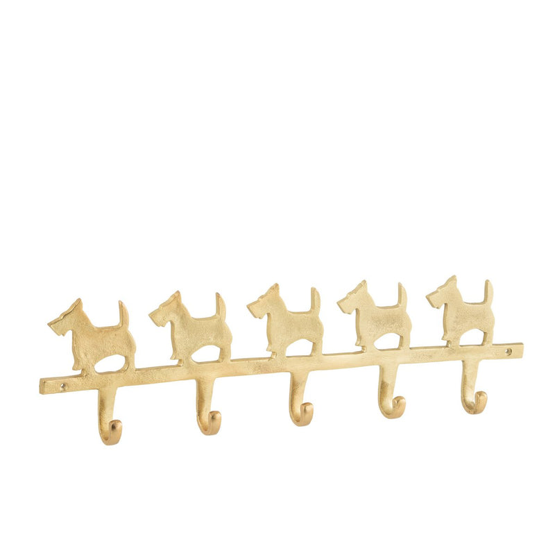Golden Dog Coat Rack Made of Aluminum
