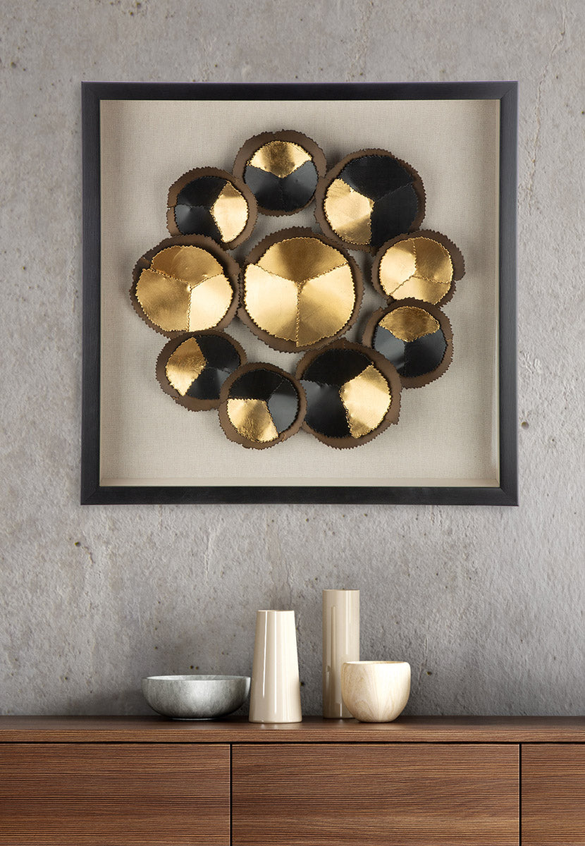 Wandbild 3D Nox schwarz gold 60 x 60 cm