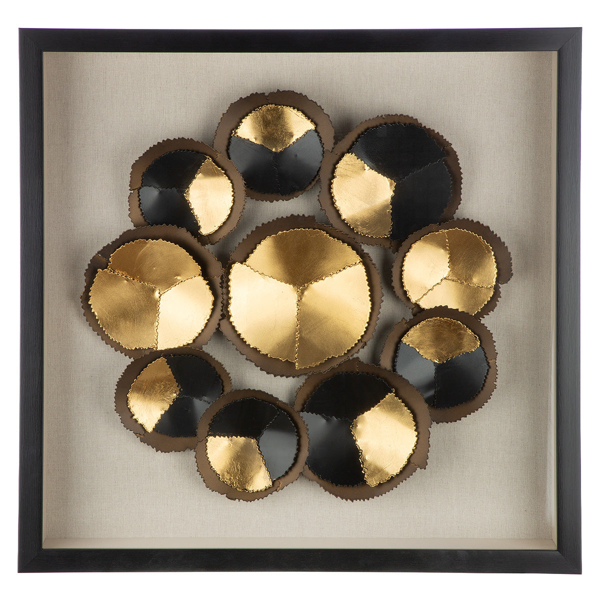 Wandbild 3D Nox schwarz gold 60 x 60 cm