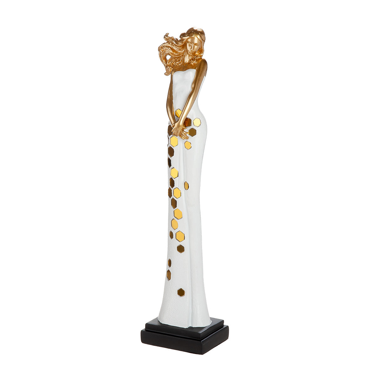 Dekofigur Frau Goldglanz weiß gold 45 cm