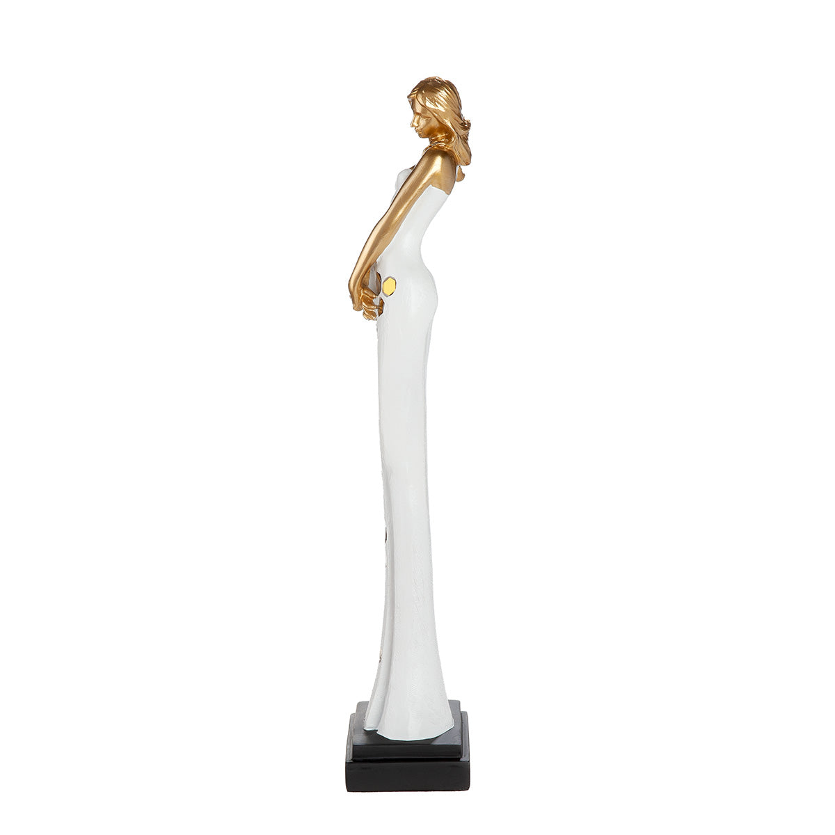 Dekofigur Frau Goldglanz weiß gold 45 cm