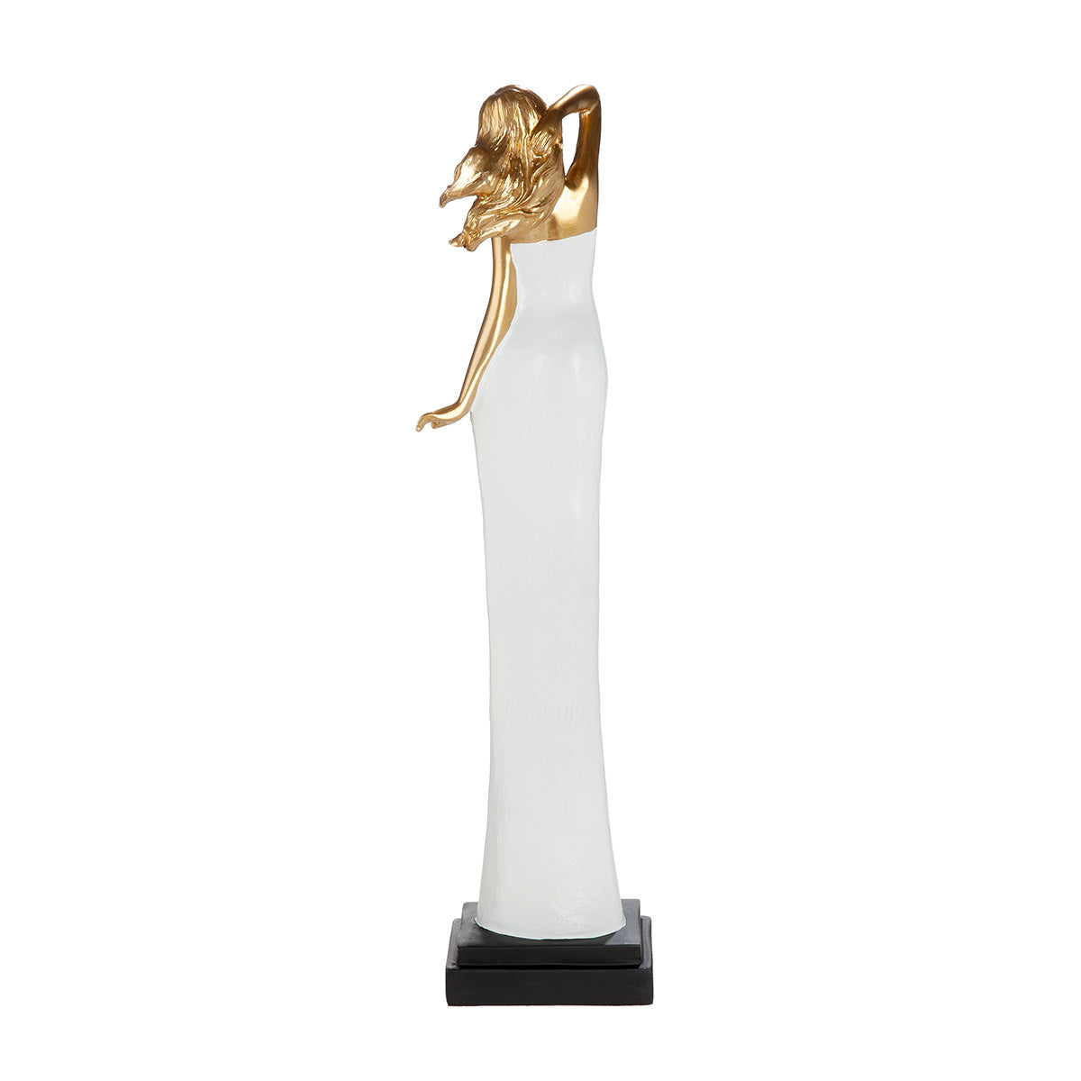 Skulptur Lichtblick Frau weiß goldfarben 45,5 cm