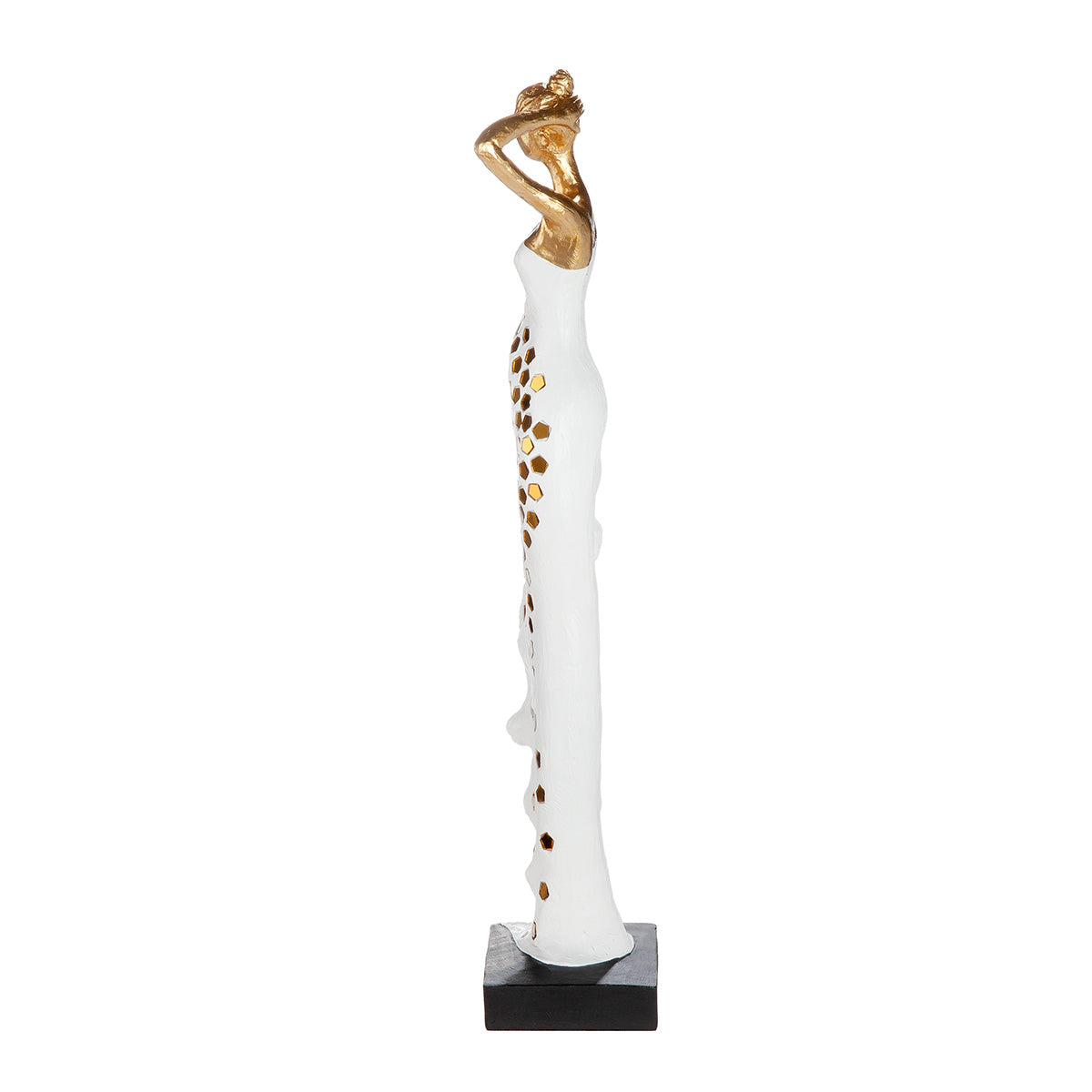 Dekofigur Frau Goldmoment weiß gold 53 cm