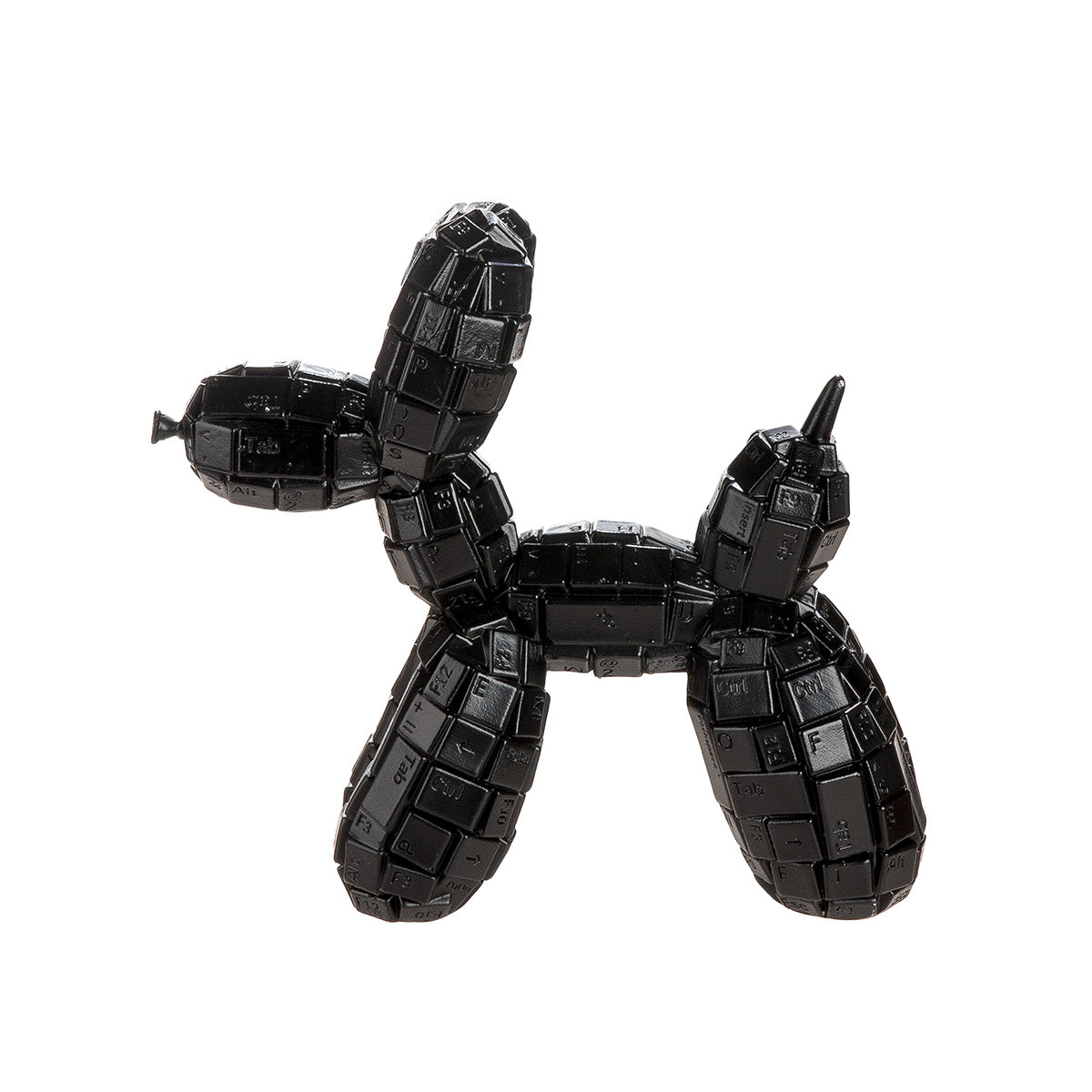 Dekofigur KeyDog Ballonhund Schwarz Tastatur-Design 21 cm