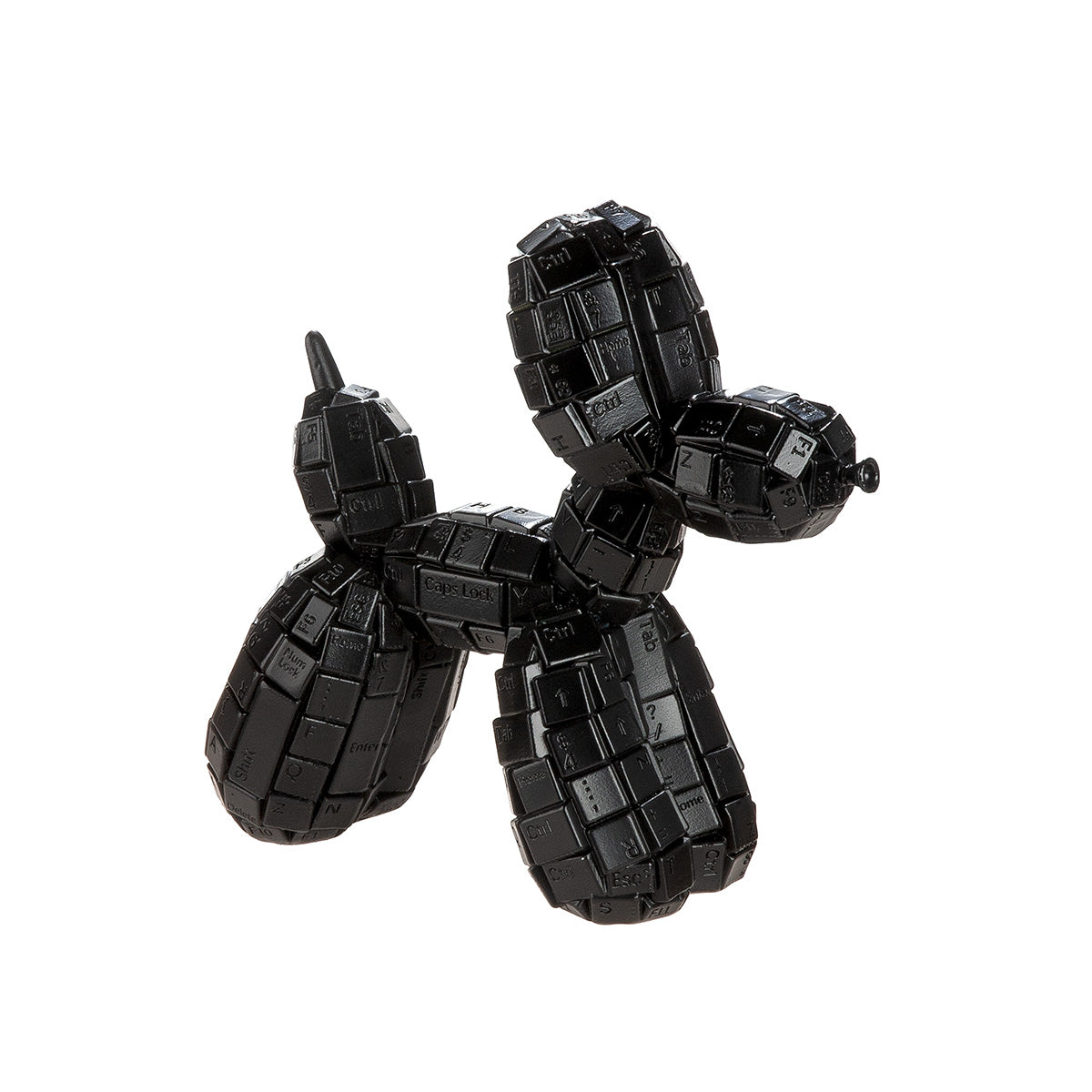 Dekofigur KeyDog Ballonhund Schwarz Tastatur-Design 21 cm