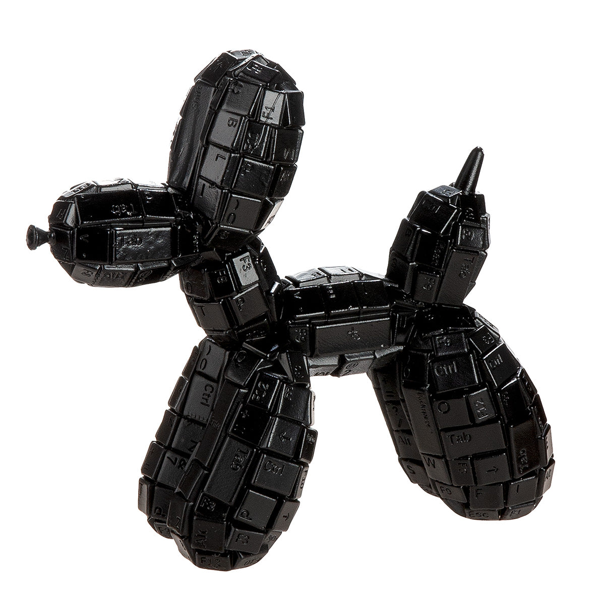 Dekofigur KeyDog XL Ballonhund Schwarz Tastatur-Design 31 cm