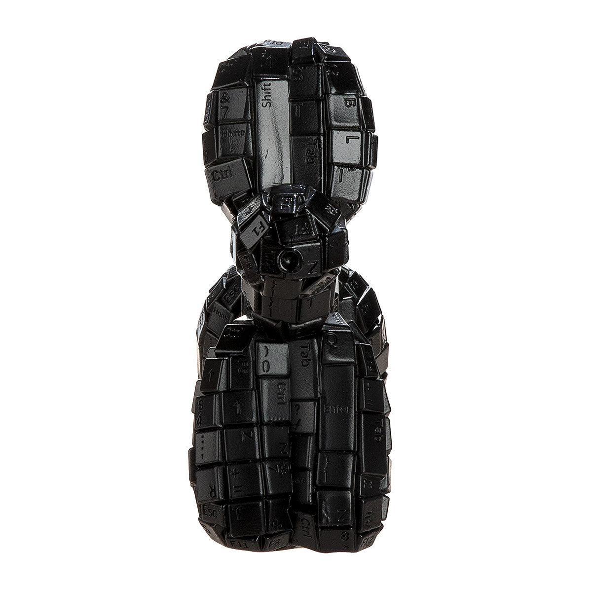 Dekofigur KeyDog XL Ballonhund Schwarz Tastatur-Design 31 cm
