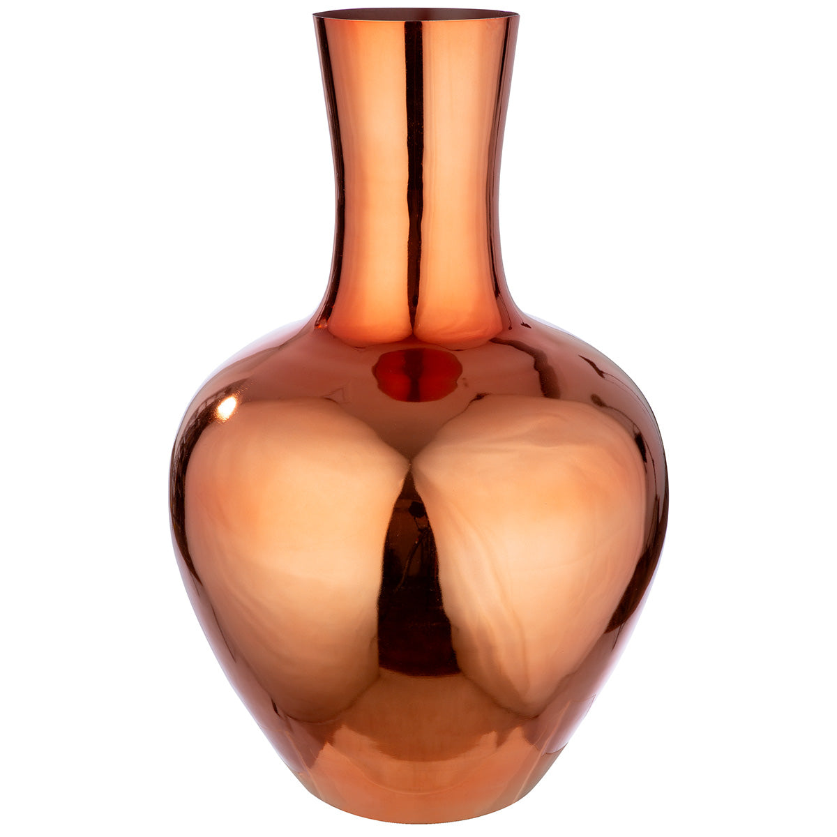 Vase Lumina Bauchig Orange Metall 51 cm