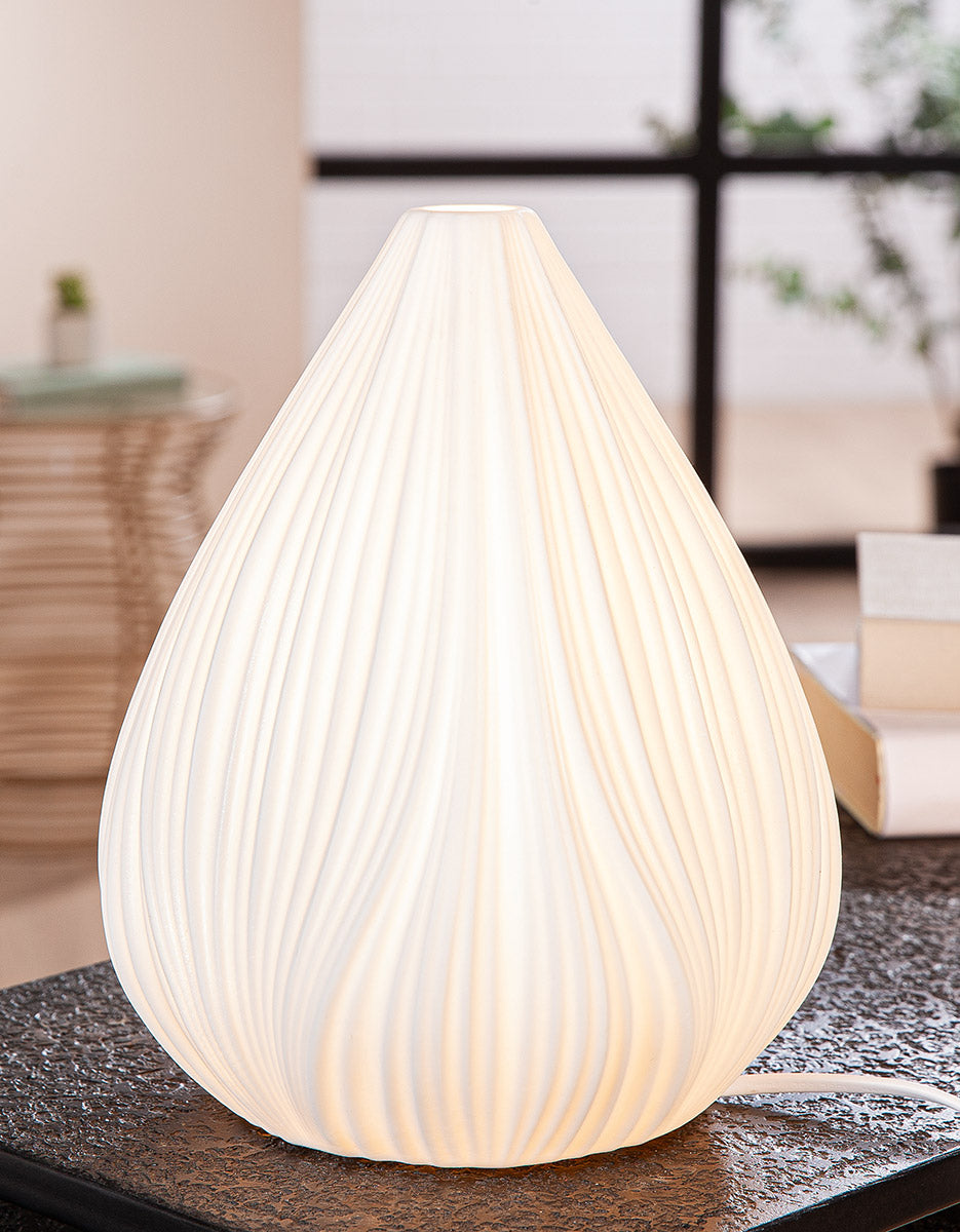Tischleuchte Lumira Cocoon Weiß Porzellan 26 cm