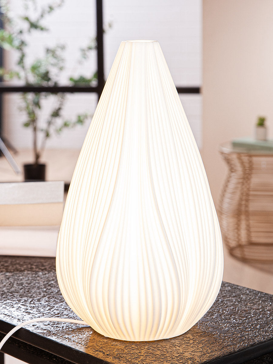 Tischleuchte Lumira Cocoon Weiß Porzellan 32 cm