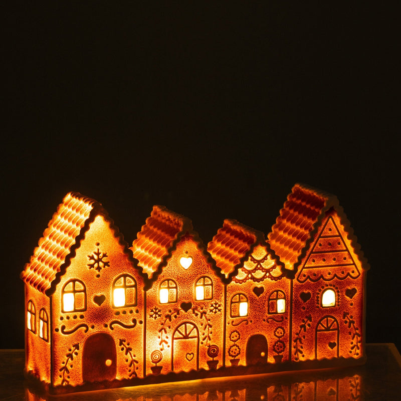 Verlicht Poly Peperkoekhuis - Magisch Kerstdecoratie Kersthuis