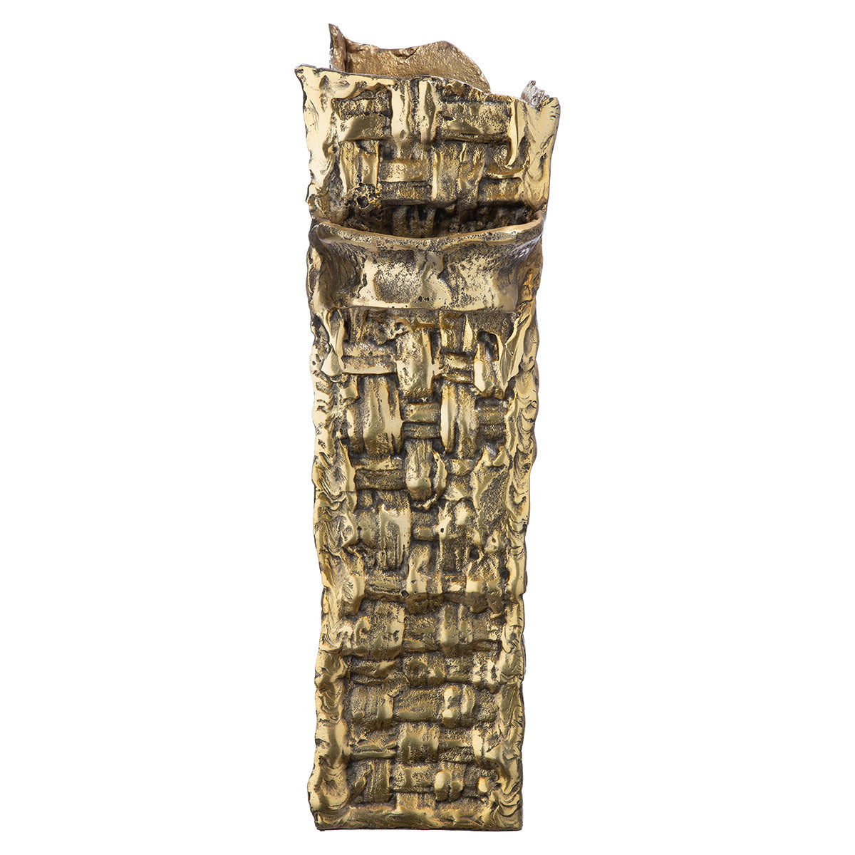 Vase und Regenschirmständer Tecido Rechteckig Gold Aluminium 39 cm