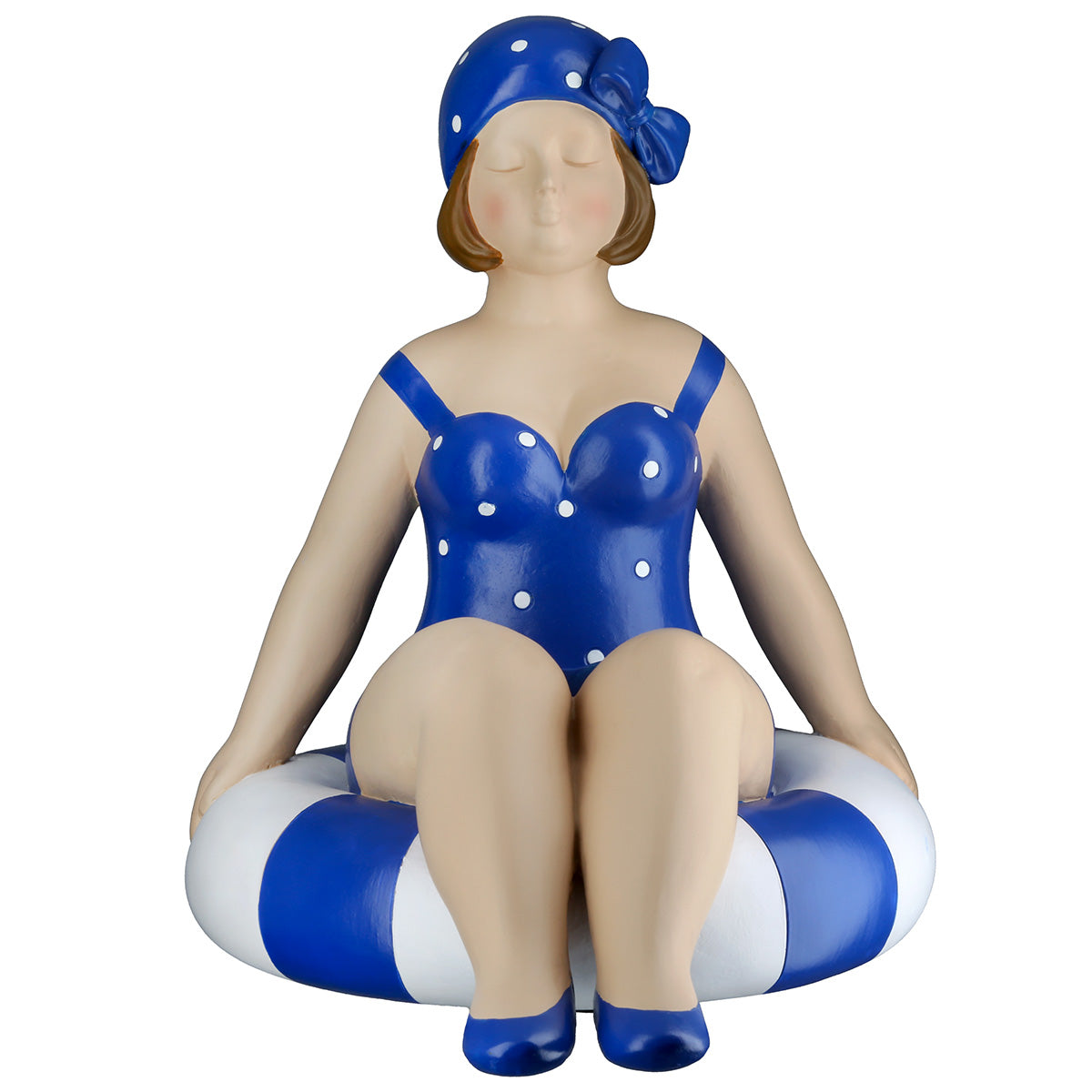 Dekofiguren Badenixe Lotte 2er Set blau weiß Höhe 20cm