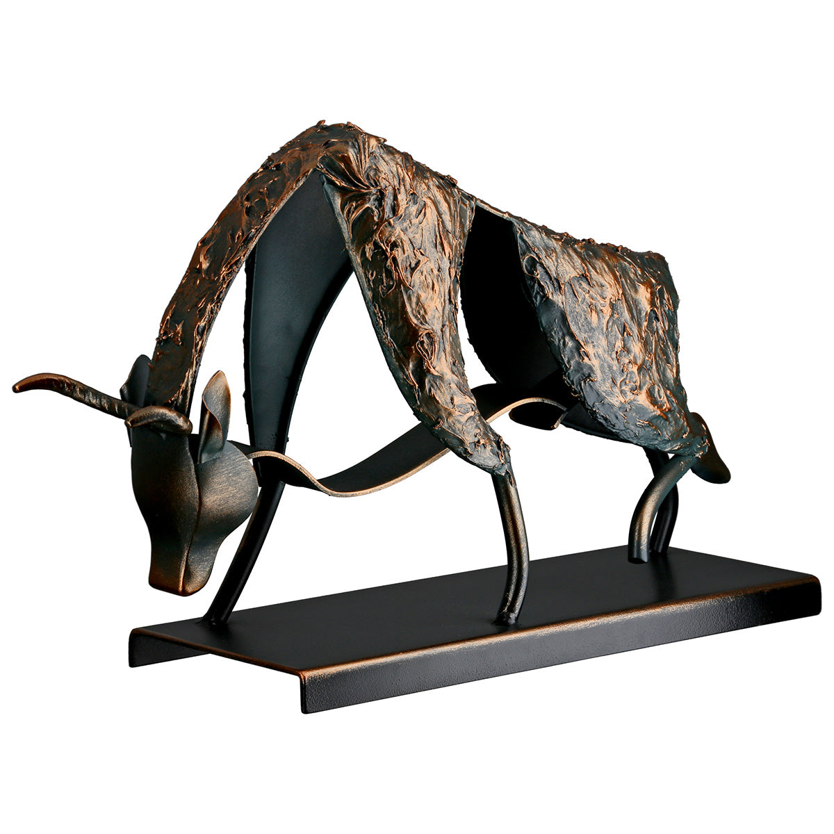 Dekofigur Stier Velor bronzefarben 32 cm