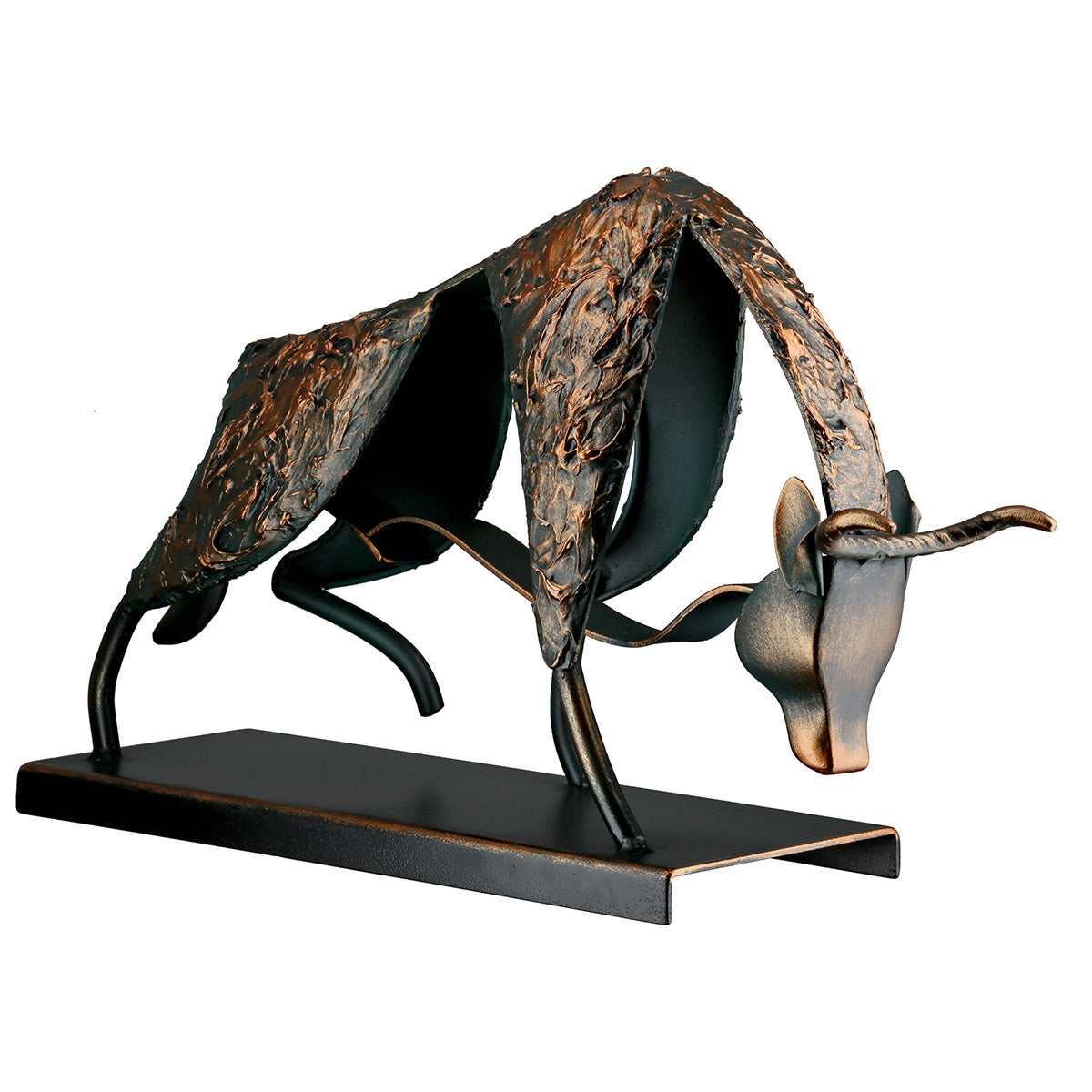 Dekofigur Stier Velor bronzefarben 32 cm