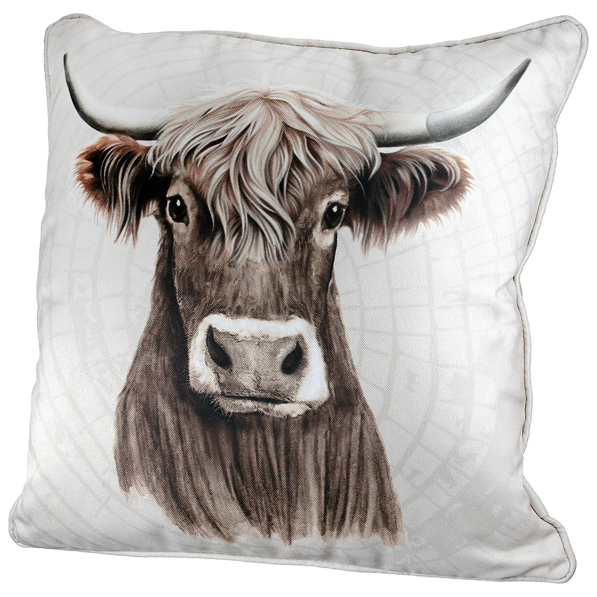Dekokissen Fiona 3er Set Hochlandrind beige braun 43 x 43 cm