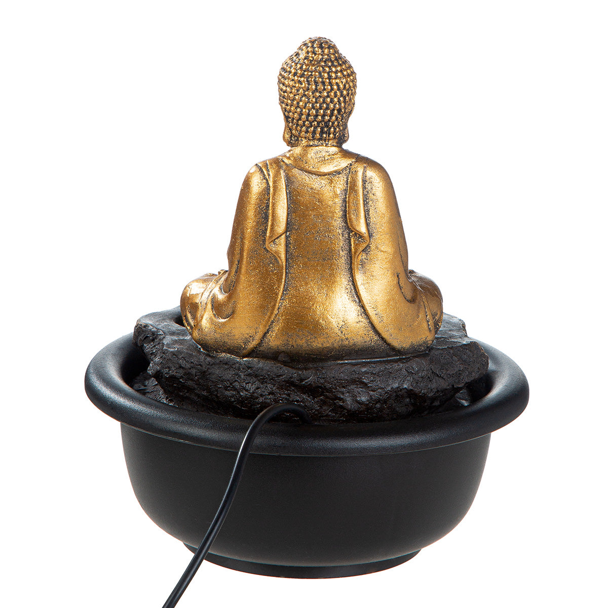Tischbrunnen Samadhi Buddha Gold Ruhequelle Zenbrunnen