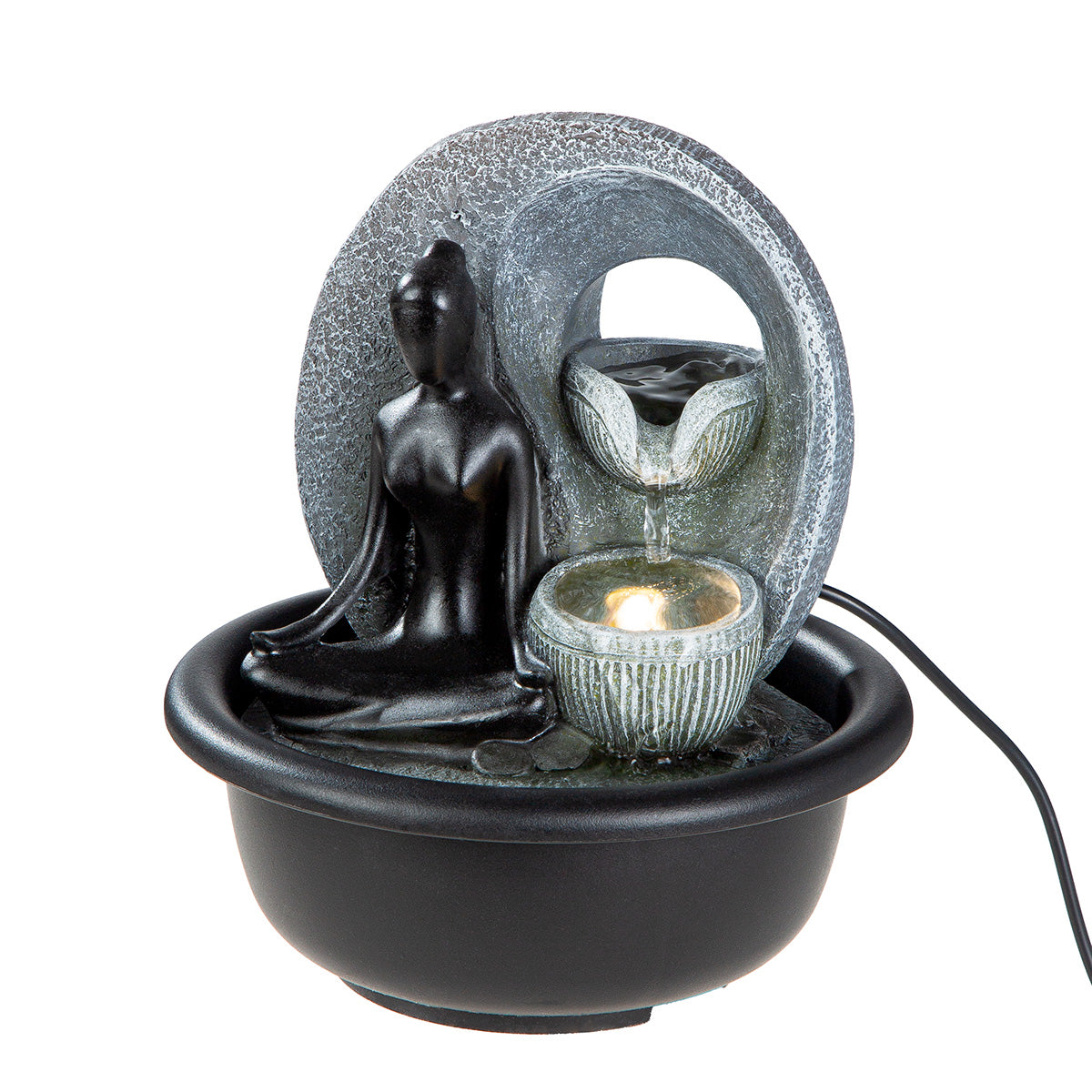 Tischbrunnen Samadhi Zenbrunnen Ruhefluss rund modern