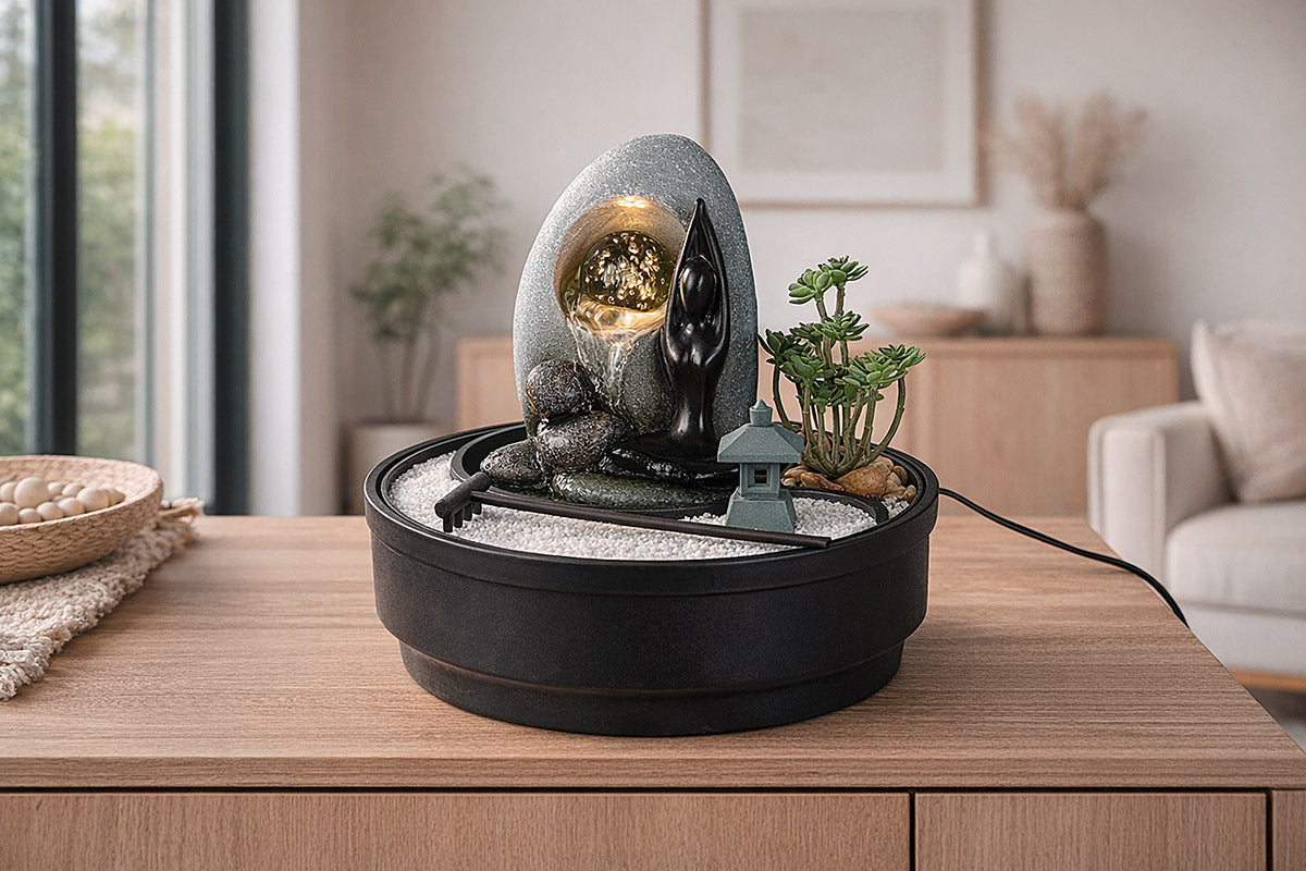 Tischbrunnen Samadhi Zenbrunnen Balance rund 21cm