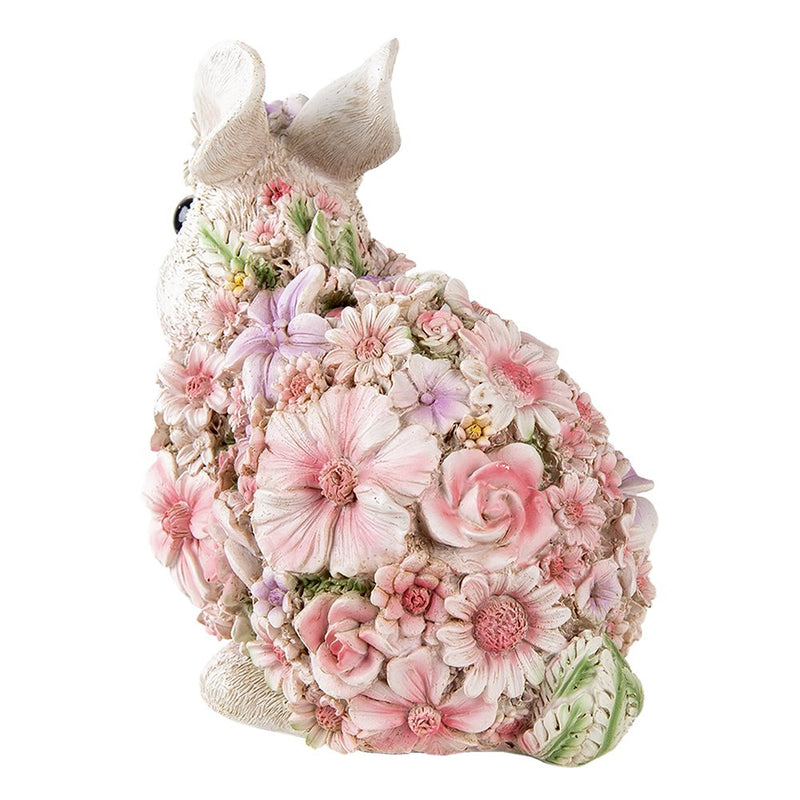 Decoratief Beeld Konijn Wit, Roze 19x12x18 cm