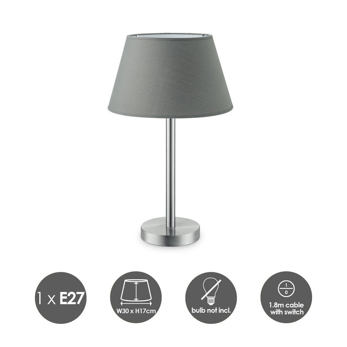 Tischleuchte Largo - E27 Anthrazit 30cm