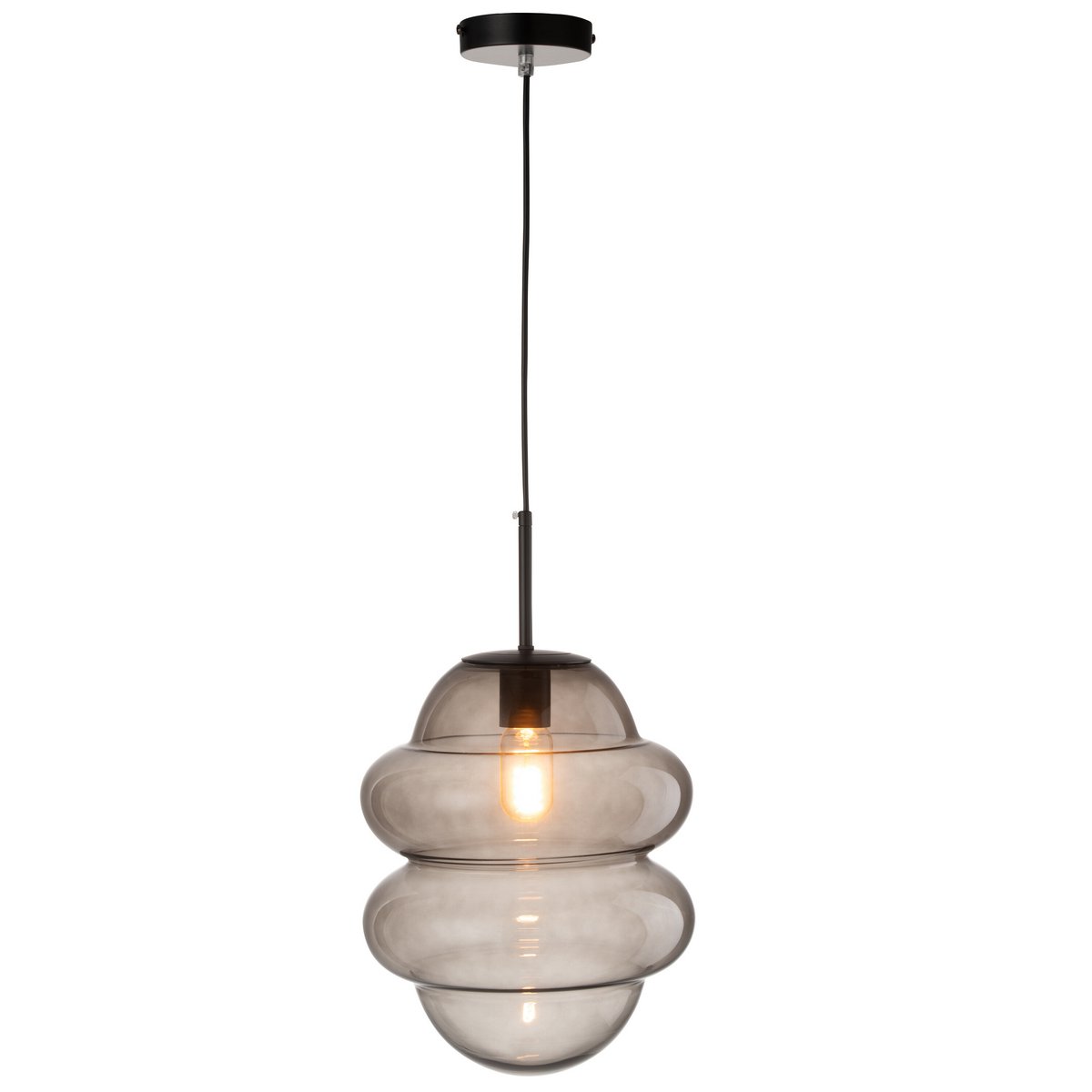 Honey Spoon Pendant Light – Grey Glass, 28 cm