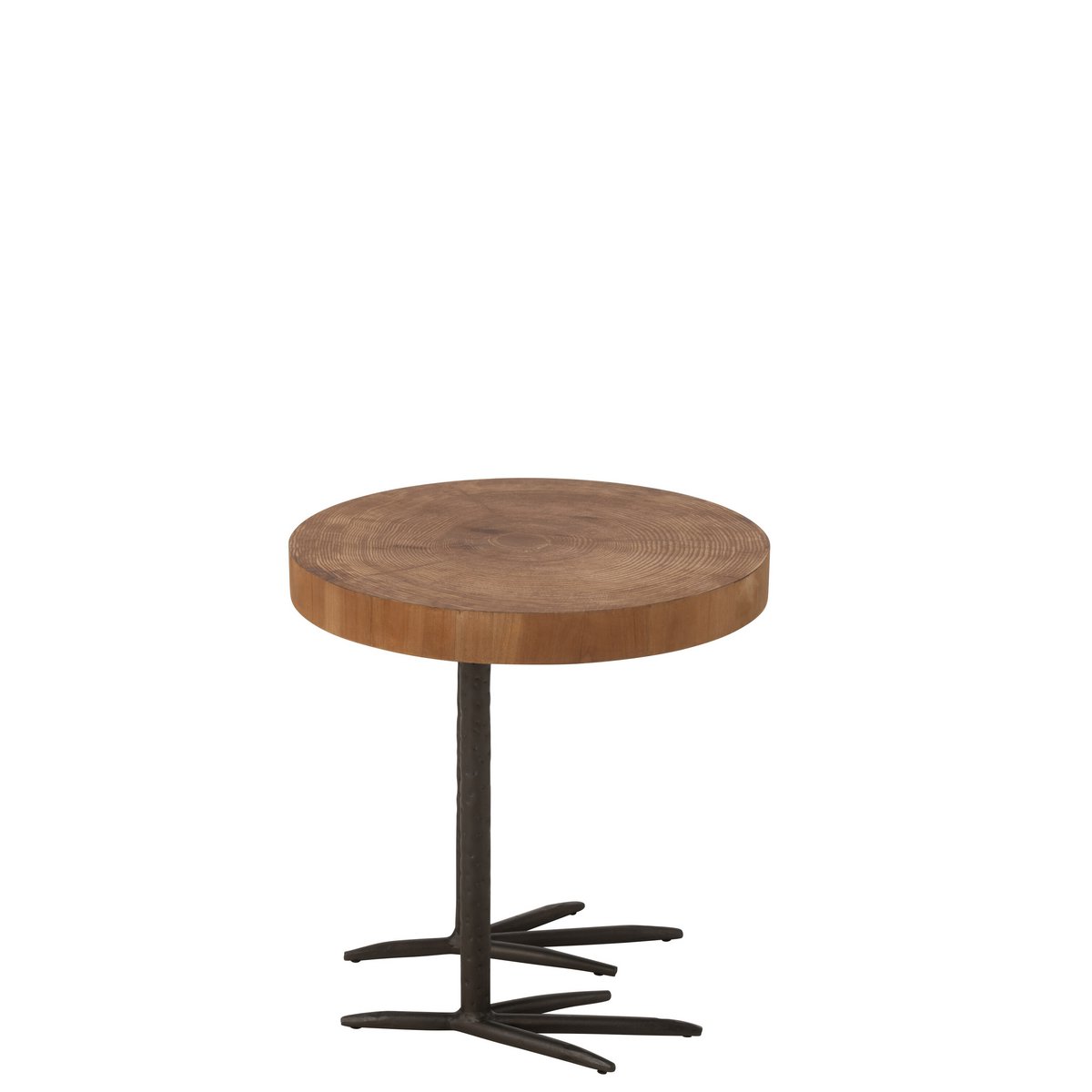Moderne kruk met vogelpoot design - houtlook &amp; ijzer, naturel/zwart
