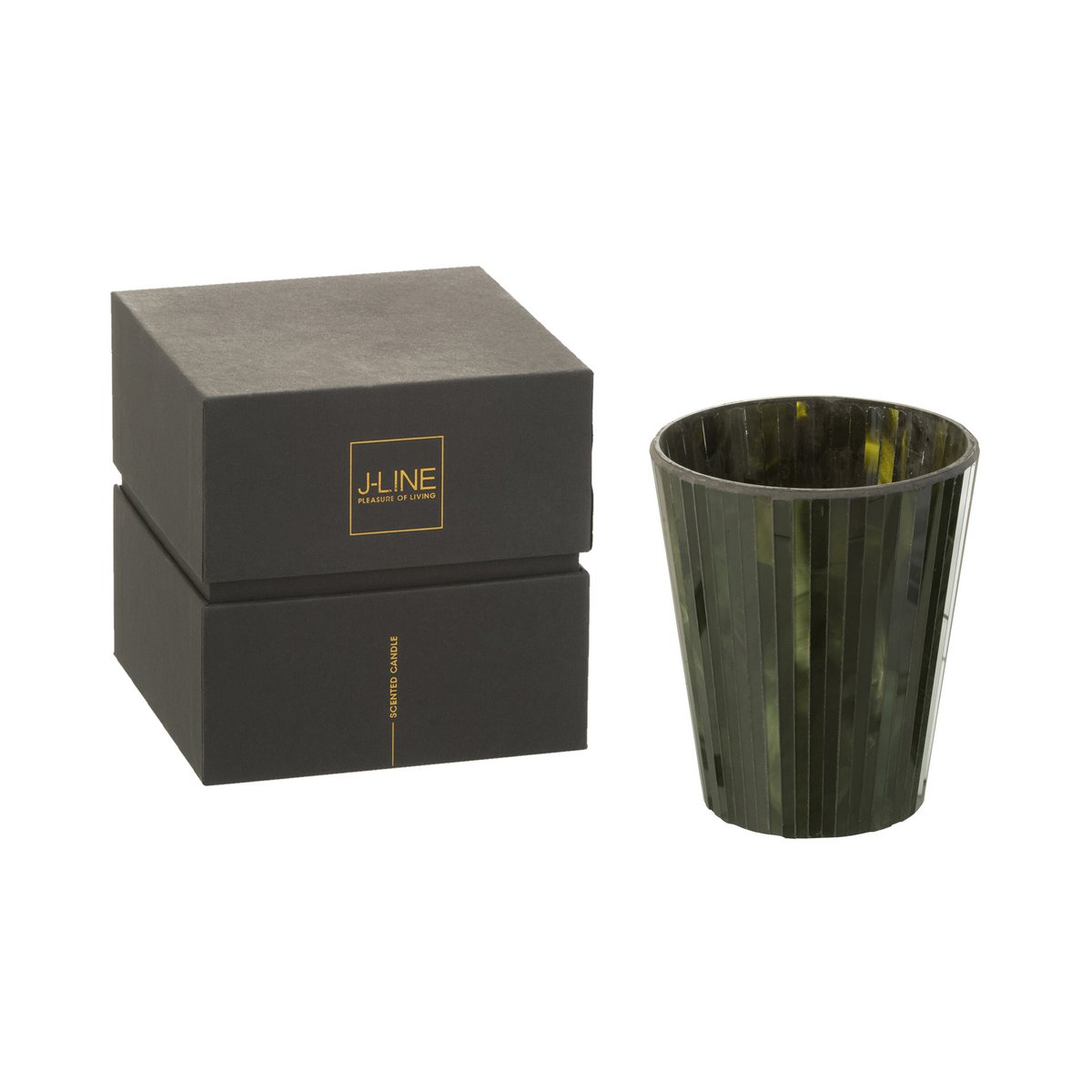 J-Line Duftkerze Noa – Herbal Serenity – Glas – Grün – groß – 60U