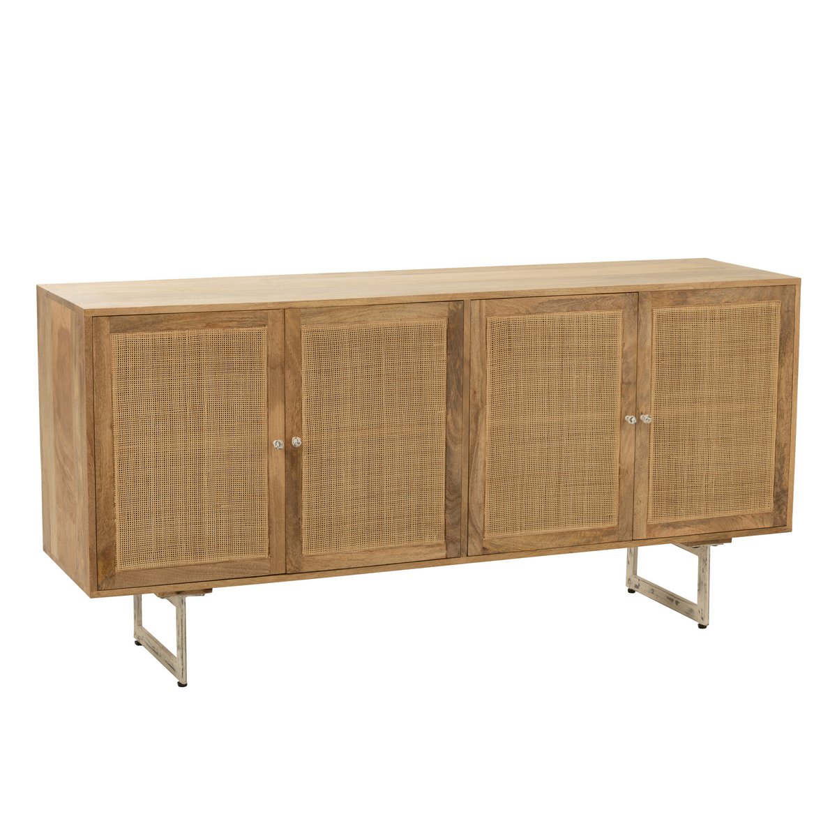 Rattan mango wood chest of drawers natural