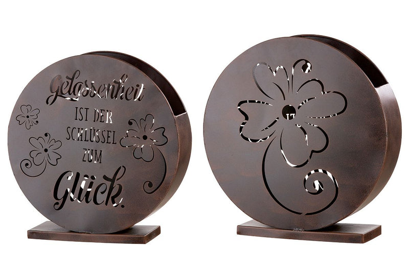 Metall Windlicht Glück - 2er Set