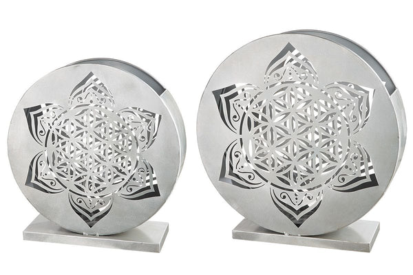 Metall Windlicht MANDALA - 2er Set