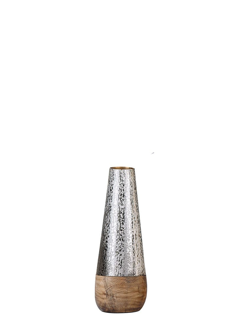 Elegante Metall Deko Vase 'Galana' in Champagnerfarben und Braun, Gebürstetes Metall, in Drei Größen Erhältlich für Vielseitige Dekoration"