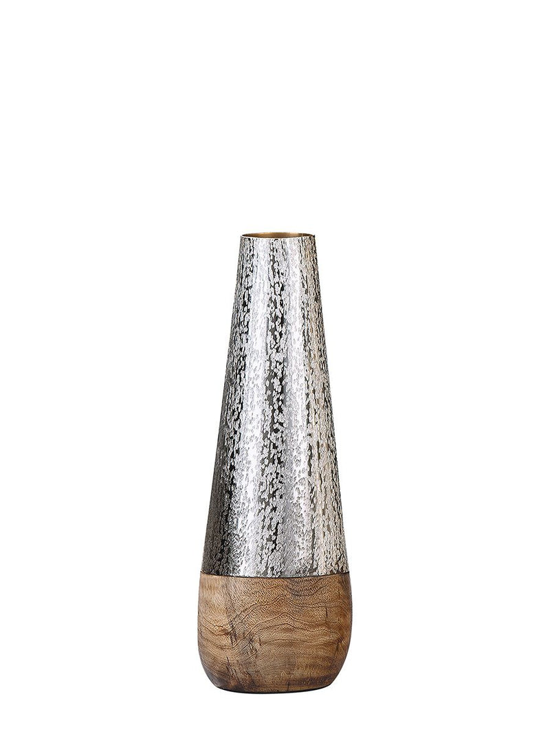 Elegante Metall Deko Vase 'Galana' in Champagnerfarben und Braun, Gebürstetes Metall, in Drei Größen Erhältlich für Vielseitige Dekoration"