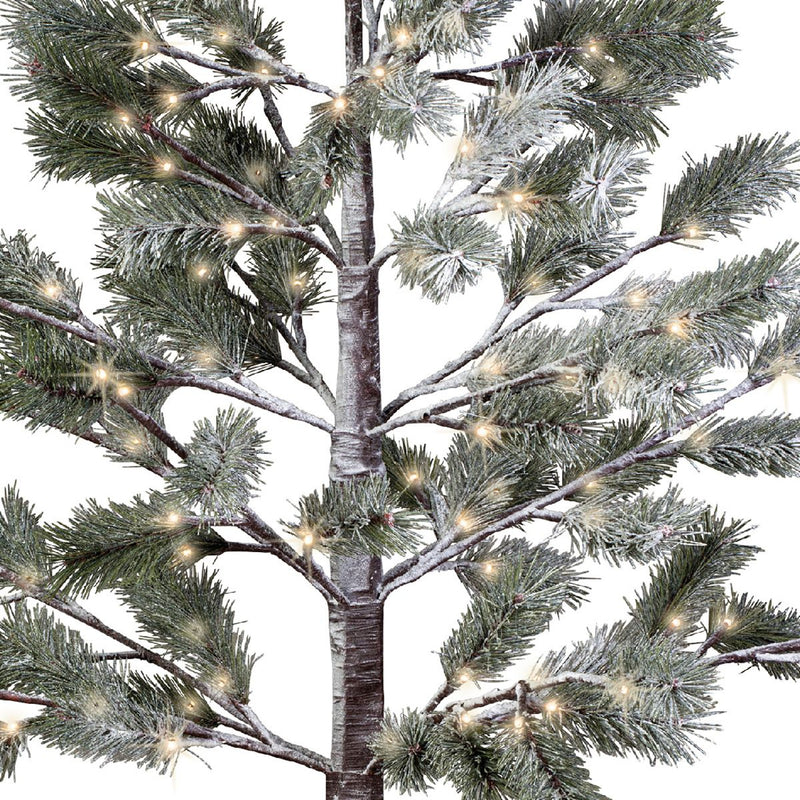 Decorative pine tree with 96 LEDs - 180 cm high artificial pine tree for indoor and outdoor use, warm white lighting