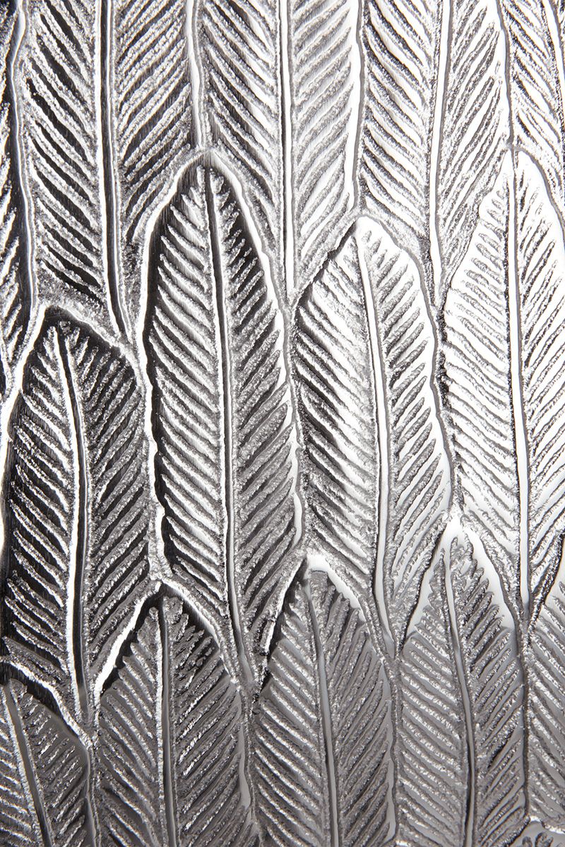 Silver beauty Teardrop shaped aluminum vase 'Feder' from Gilde