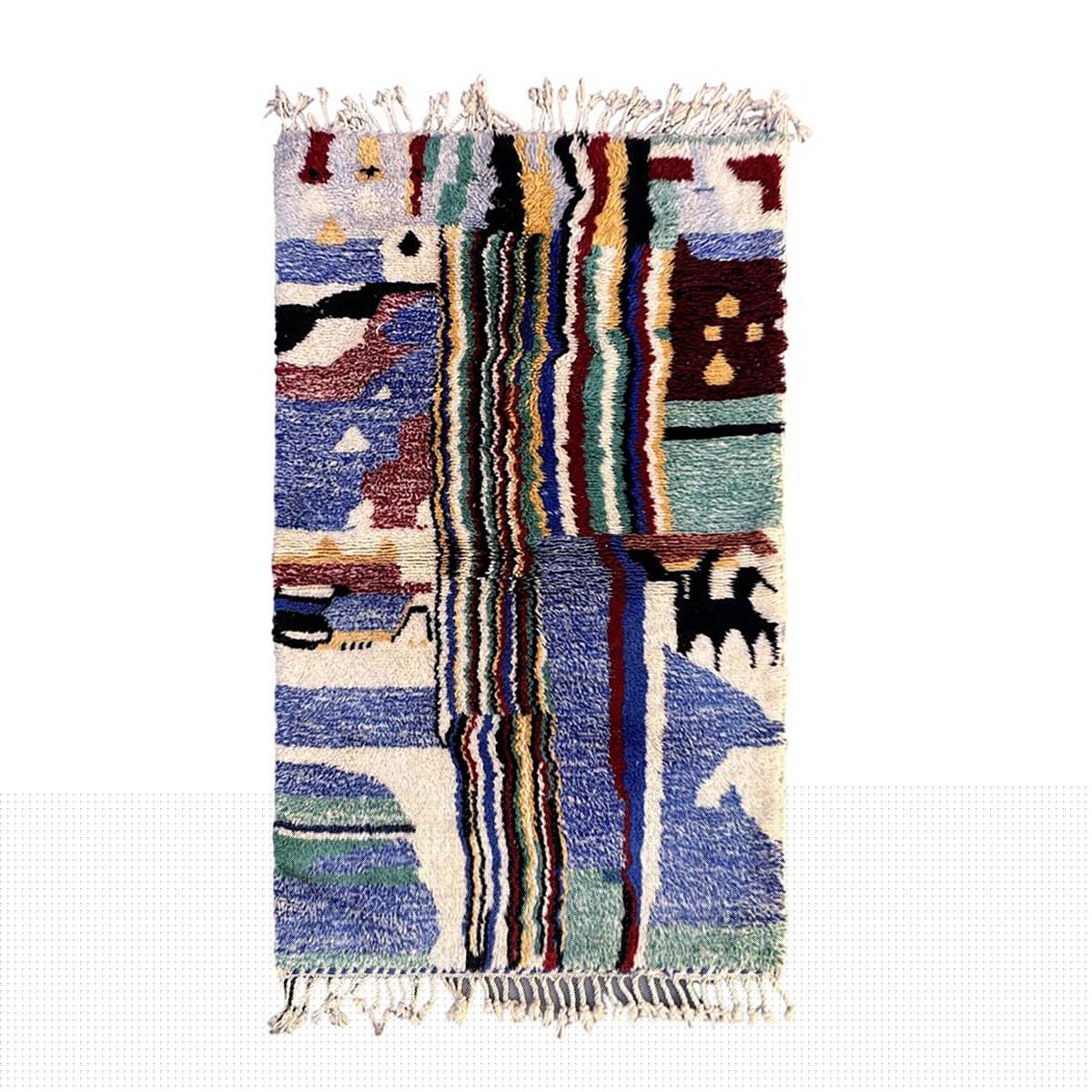 Marokkanischer Berberteppich aus reiner Wolle, 113 x 189 cm