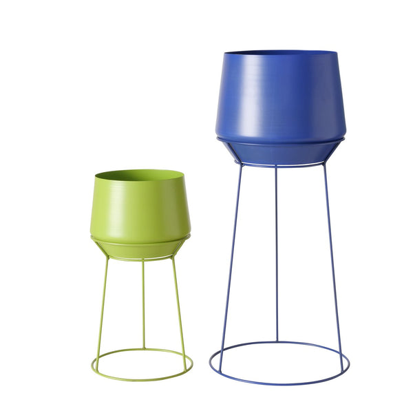 Übertopf Set Colora 2-teilig Metall Rund Blau Grün Modern Indoor