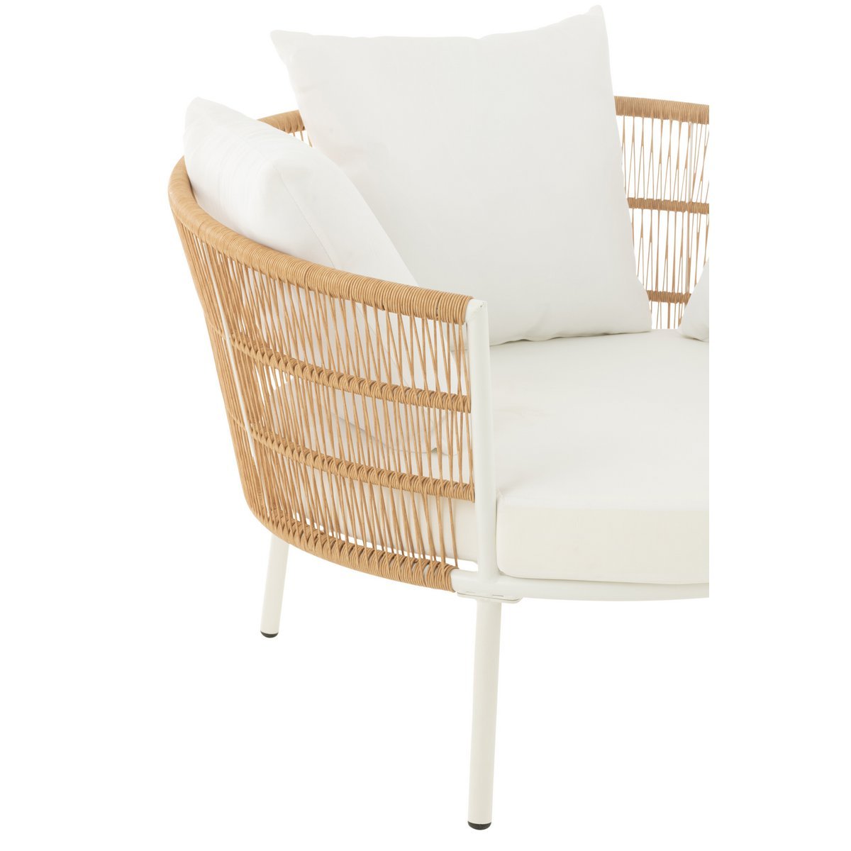 Lounge Sessel Joa Rattanoptik naturweiß für Garten Terrasse Balkon