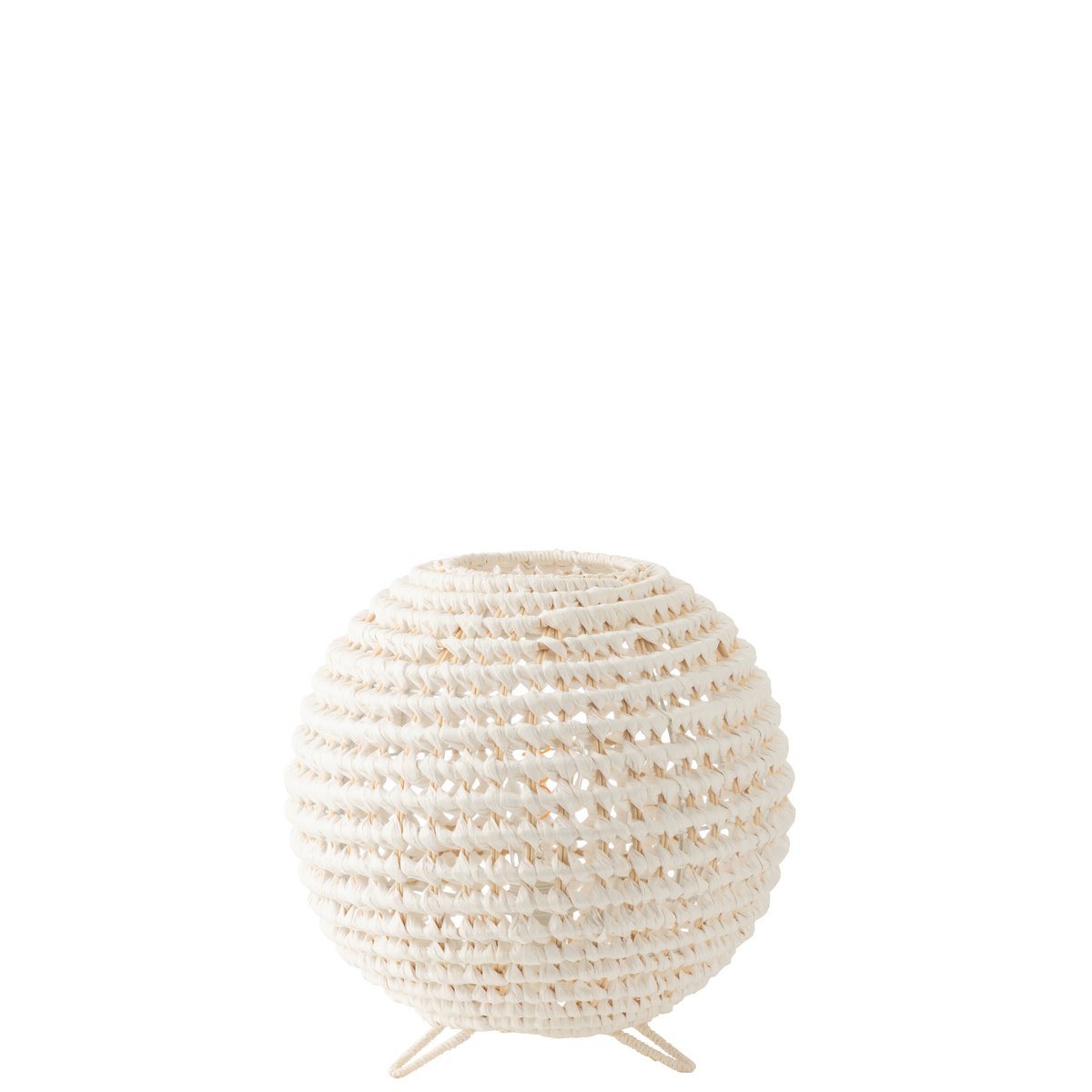 J-Line Lampe Rundes Metall gedreht Weiß