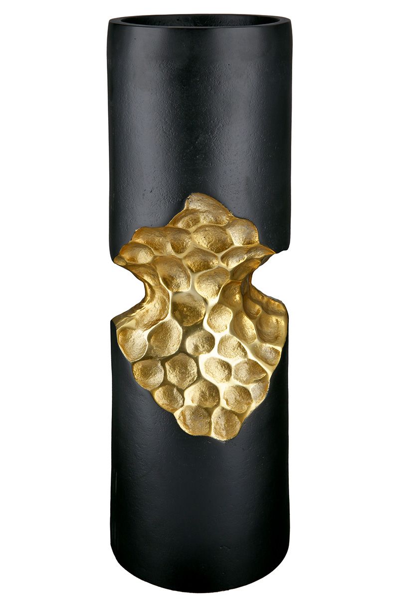 Aluminum candle holder Favo - elegant candlestick in black and gold (various sizes)