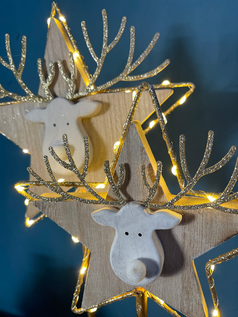 Display reindeer head LED two sizes Christmas decoration deer elk