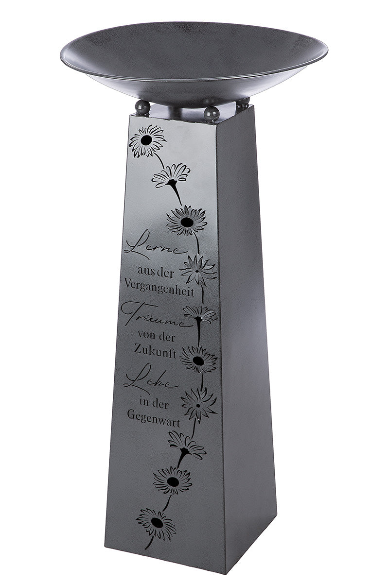 Schalenständer Lerne Träume Lebe Metall Deko Grau